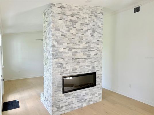 Fireplace, Interior, Wood Texture Flooring