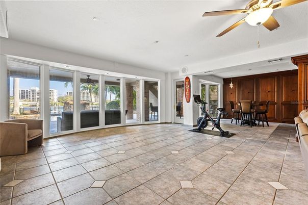 Dining room, Fitness Equipment, Interior, Recessed Lighting