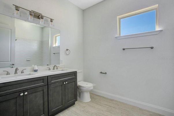 Bathroom, Dual Sink Vanities, Interior, Wood Texture Flooring