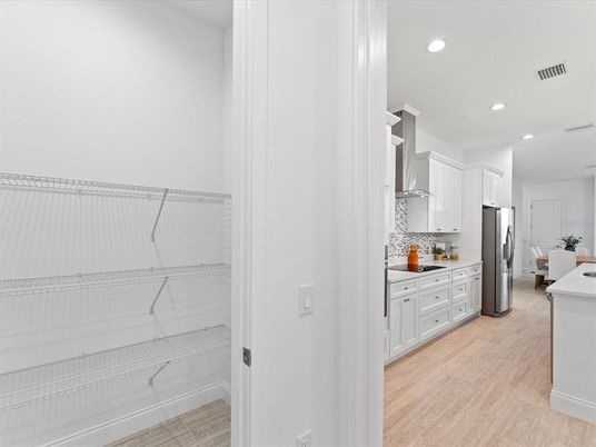 Interior, Kitchen, Recessed Lighting, Wood Texture Flooring