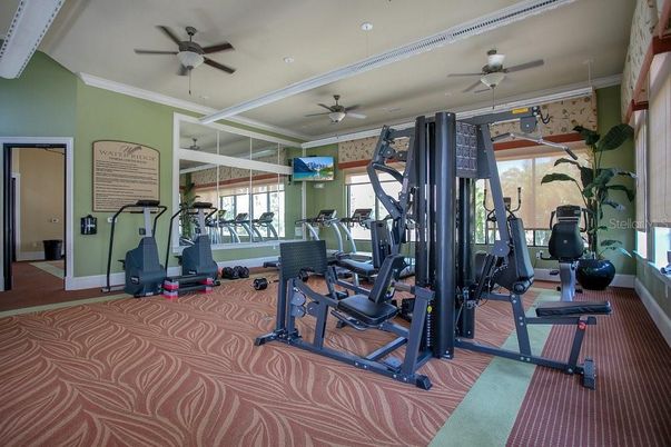 Fitness Equipment, Gym, Interior, Recessed Lighting