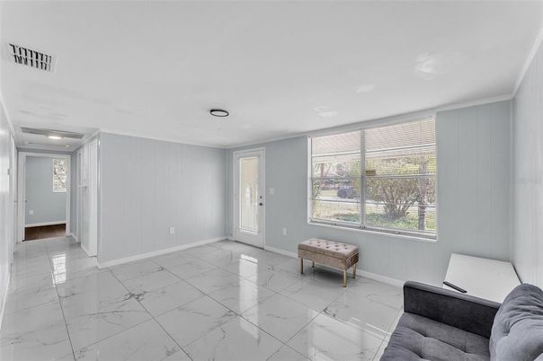 Empty room, Interior, Marble, Recessed Lighting