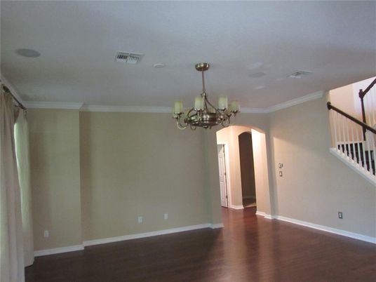 Chandelier, Empty room, Interior, Wood Texture Flooring