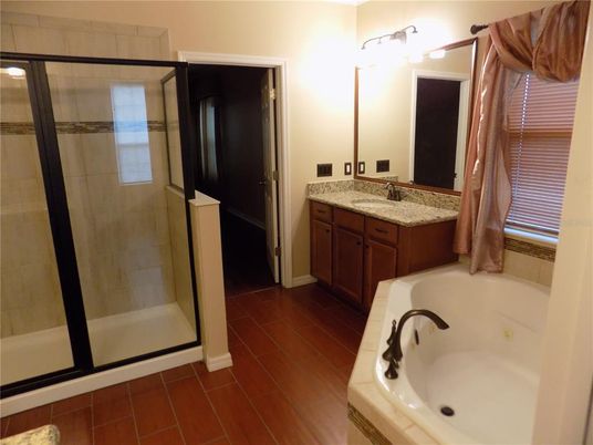 Bathroom, Glass Shower, Interior, Wood Texture Flooring