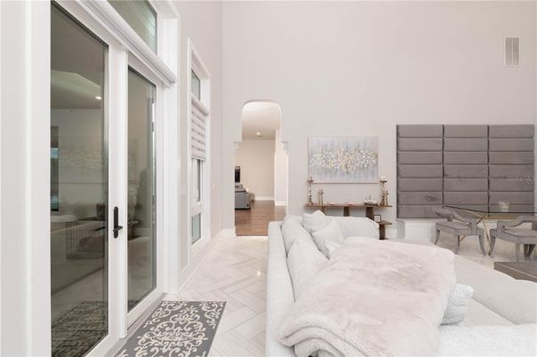 Bedroom, Dining room, Interior, Recessed Lighting, Wood Texture Flooring