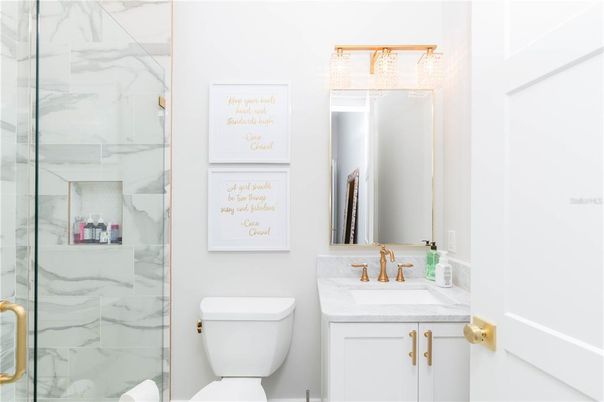 Bathroom, Glass Shower, Interior, Marble Walls