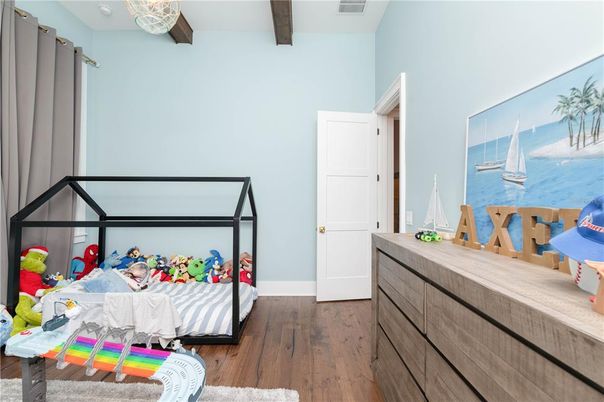 Bedroom, Interior, Wooden Beams, Wood Texture Flooring