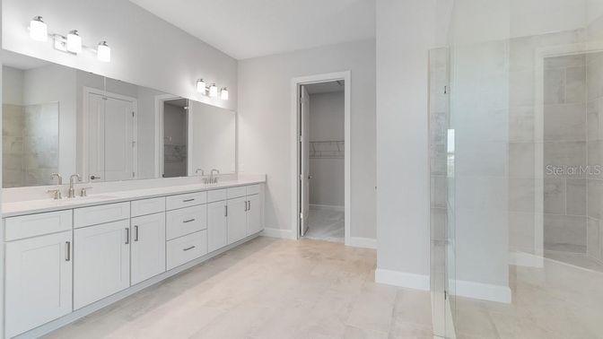 Bathroom, Dual Sink Vanities, Glass Shower, Interior, Walk-in Closets