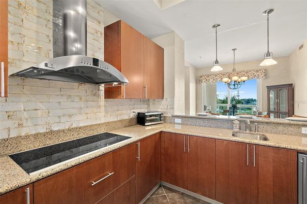 Interior, Kitchen, Pendant Lights, Stone Walls