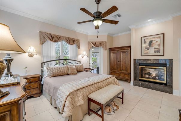 Bedroom, Fireplace, Interior, Recessed Lighting