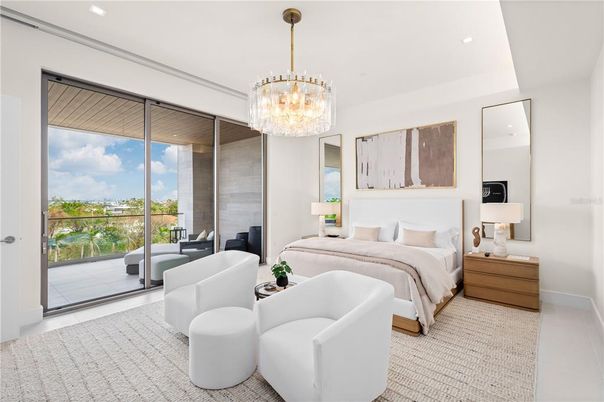 Bedroom, Chandelier, Interior, Recessed Lighting