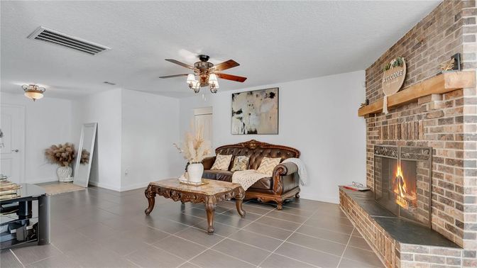 Fireplace, Interior, Stone Walls