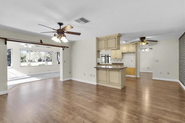 Empty room, Interior, Kitchen, Wood Texture Flooring