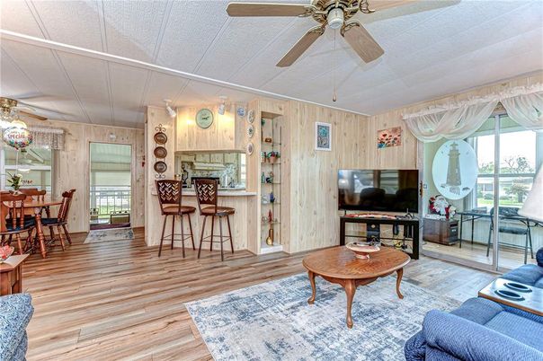 Dining room, Interior, Wood Texture Flooring, Wooden Walls