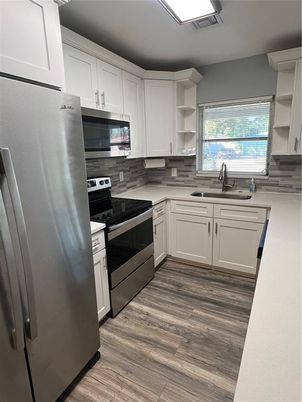 Interior, Kitchen, Wood Texture Flooring