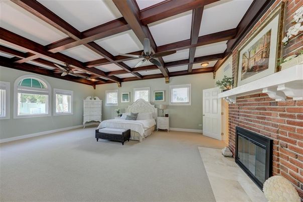 Bedroom, Fireplace, Interior, Stone Walls, Wooden Beams