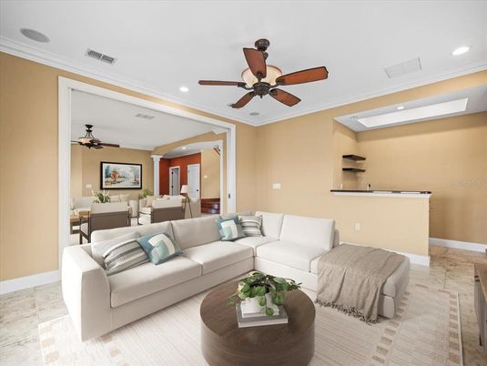 Interior, Living room, Recessed Lighting