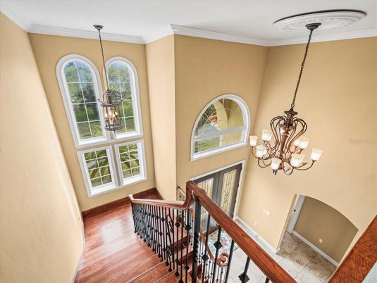 Chandelier, Interior, Wood Texture Flooring