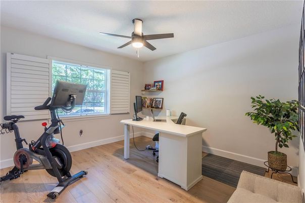 Fitness Equipment, Home Office, Interior, Wood Texture Flooring