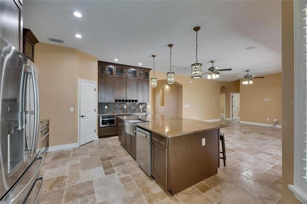 Interior, Kitchen, Pendant Lights, Recessed Lighting, Stainless Steel Appliances