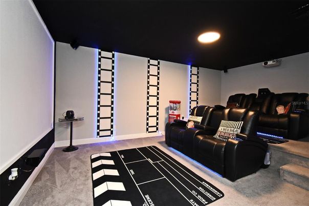 Home Theatre Room, Interior, Projection Screen, Recessed Lighting, Theatre Room
