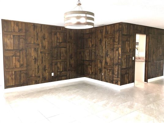 Empty room, Interior, Pendant Lights, Wooden Walls
