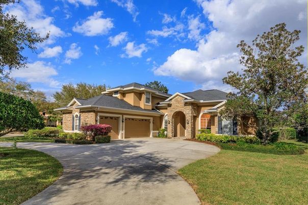Attached, Backyard, Exterior, Facade, Brick Facade, French Provincial