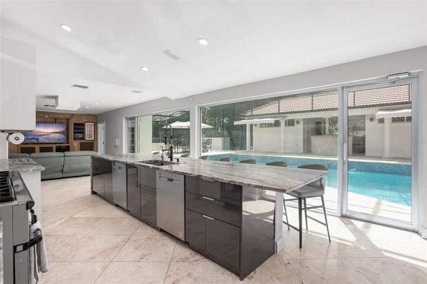 Interior, Kitchen, Living room, Recessed Lighting