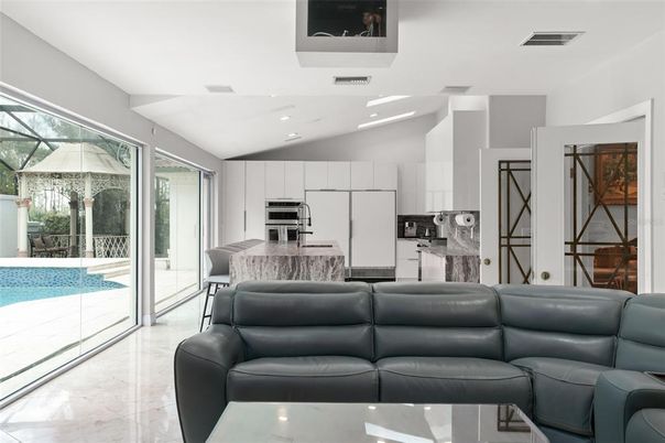 Interior, Kitchen, Living room, Recessed Lighting, Stainless Steel Appliances