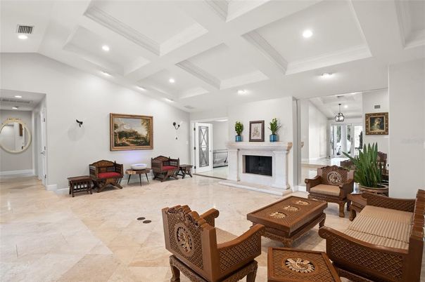 Fireplace, Interior, Living room, Recessed Lighting