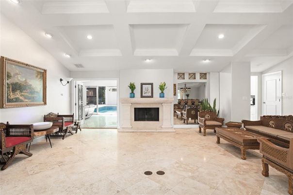 Fireplace, Interior, Pool, Recessed Lighting
