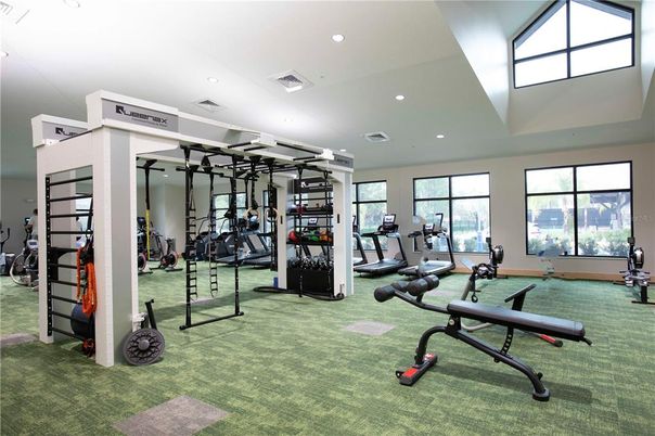 Fitness Equipment, Gym, Interior, Recessed Lighting