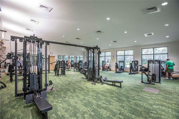 Fitness Equipment, Gym, Interior, Recessed Lighting