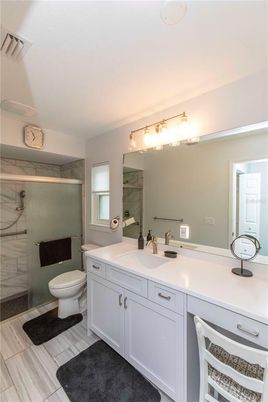 Bathroom, Dual Sink Vanities, Glass Shower, Interior