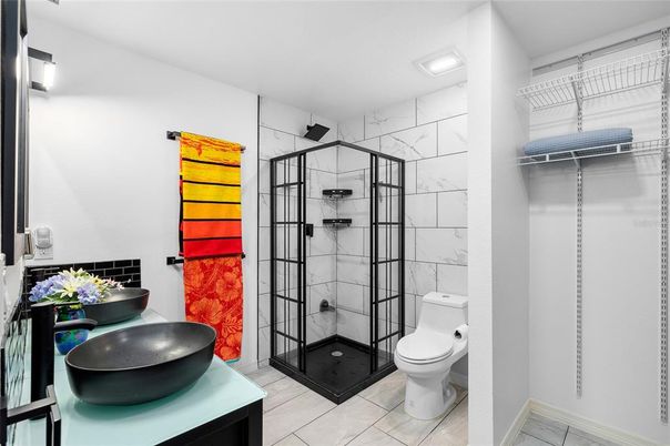 Bathroom, Glass Shower, Interior, Marble Walls