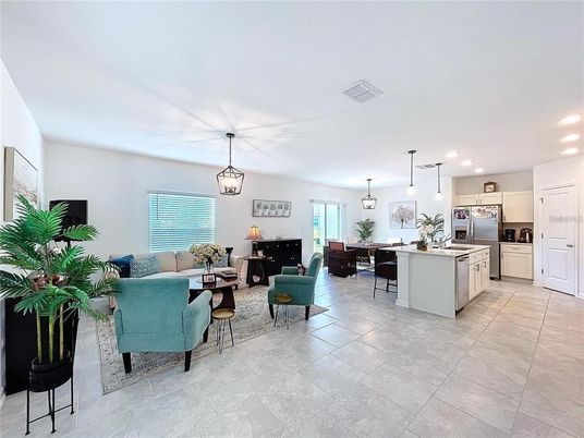 Dining room, Interior, Kitchen, Living room, Pendant Lights, Recessed Lighting, Stainless Steel Appliances