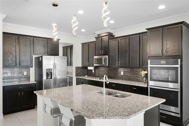 Interior, Kitchen, Pendant Lights, Recessed Lighting, Stainless Steel Appliances