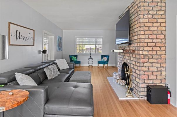 Fireplace, Interior, Living room, Stone Walls, Wood Texture Flooring