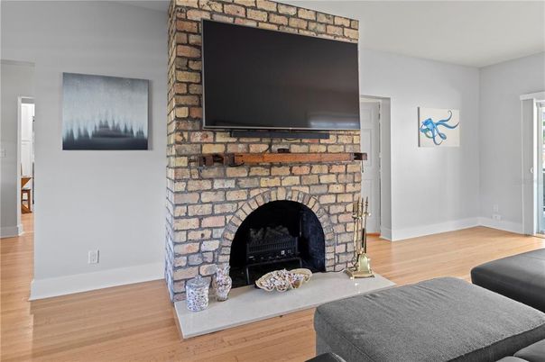 Fireplace, Interior, Wood Texture Flooring
