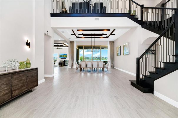 Dining room, Interior, Pendant Lights, Water