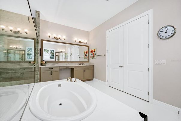 Bathroom, Dual Sink Vanities, Glass Shower, Interior
