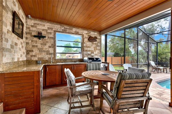 Dining room, Interior, Stone Walls, Sun Room, Wooden Ceilings