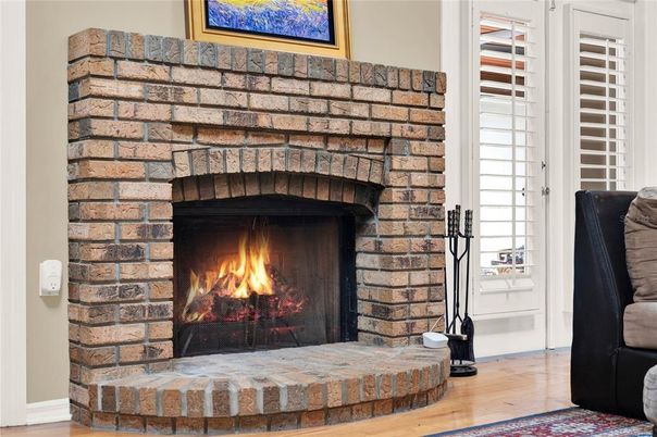 Fireplace, Interior, Wood Texture Flooring