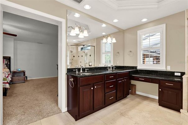 Bathroom, Dual Sink Vanities, Interior, Recessed Lighting