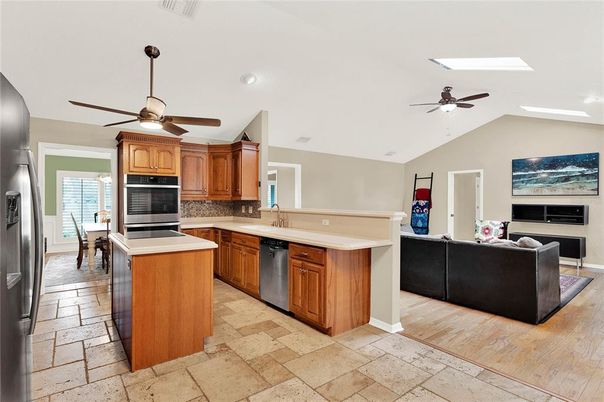 Interior, Kitchen, Living room, Recessed Lighting, Stainless Steel Appliances