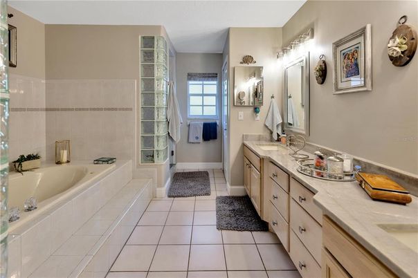 Bathroom, Dual Sink Vanities, Interior, Tile Countertops