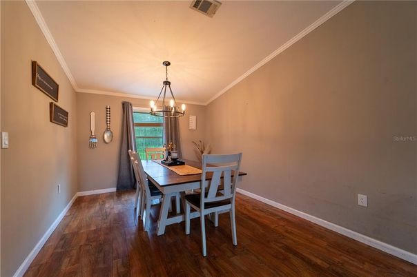 Chandelier, Dining room, Interior, Pendant Lights, Wood Texture Flooring