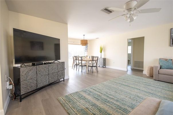 Dining room, Interior, Wood Texture Flooring