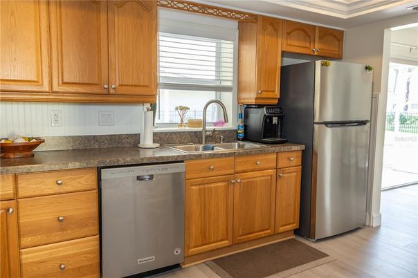 Interior, Kitchen, Stainless Steel Appliances, Wood Texture Flooring