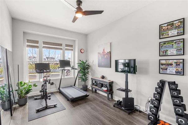 Fitness Equipment, Interior, Wood Texture Flooring